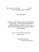Đánh giá mức độ hài lòng của bệnh nhân và nhân viên y tế đối với sinh viên điều dưỡng trường cao đẳng  y tế hà nam, thực hành tại bệnh viện đa khoa tỉnh hà nam 