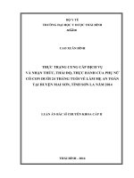Thực trạng cung cấp dịch vụ và nhận thức, thái độ, thực hành của phụ nữ có con dưới 24 tháng tuổi về làm mẹ an toàn tại huyện mai sơn, tỉnh sơn la năm 2014  