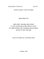 Kiến thức, thái độ, thực hành và yếu tố liên quan đến tiêm an toàn của điều dưỡng viên tại bệnh viện đa khoa huyện vũ thư năm 2018  