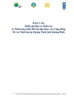BÁO CÁO Đánh giá Rủi ro Thiên tai và Thích ứng biến đổi khí hậu Dựa vào Cộng đồng Xã An Ninh huyện Quảng Ninh tỉnh Quảng Bình