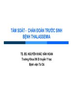 TẦM SOÁT - CHẨN ĐOÁN TRƯỚC SINHBỆNH THALASSEMIA