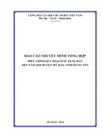 BÁO CÁO THUYẾT MINH TỔNG HỢP ĐIỀU CHỈNH QUY HOẠCH SỬ DỤNG ĐẤT ĐẾN NĂM 2020 HUYỆN MỸ HÀO, TỈNH HƯNG YÊN