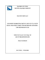 Giải pháp marketing cho dịch vụ bán lẻ của ngân hàng TMCP phát triển thành phố hồ chí minh   chi nhánh kon tum 
