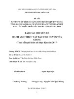 XÂY DỰNG DỮ LIÊU ĐA DẠNG SINH HỌC HUYỆN TÂY GIANG TỈNH QUẢNG NAM LÀM CƠ SỞ QUY HOẠCH THÀNH LẬP KHU BẢO TỒN THIÊN NHIÊN TÂY GIANG, TỈNH QUẢNG NAM