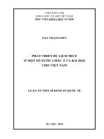 PHÁT TRIỂN DU LỊCH MICE Ở MỘT SỐ NƢỚC CHÂU Á VÀ BÀI HỌC CHO VIỆT NAM