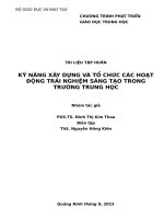 KỸ NĂNG XÂY DỰNG VÀ TỔ CHỨC CÁC HOẠTĐỘNG TRẢI NGHIỆM SÁNG TẠO TRONGTRƯỜNG TRUNG HỌC