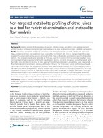 Non-targeted metabolite profiling of citrus juices as a tool for variety discrimination and metabolite flow analysis
