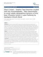 Direct Contact – Sorptive Tape Extraction coupled with Gas Chromatography – Mass Spectrometry to reveal volatile topographical dynamics of lima bean (Phaseolus lunatus L.) upon herbivory by