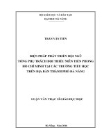 Biện pháp phát triển đội ngũ tổng phụ trách đội thiếu niên tiền phong hồ chí minh tại các trường tiểu học trên địa bàn thành phố đà nẵng 