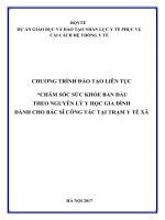 Chương trình đào tạo liên tục chăm sóc sức khỏe ban đầu theo nguyên lý y học gia đình dành cho bác sĩ công tác tại trạm y tế xã 