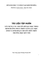 TÀI LIỆU TẬP HUẤNXÂY DỰNG CÁC CHUYÊN ĐỀ DẠY HỌC THEOĐỊNH HƯỚNG PHÁT TRIỂN NĂNG LỰC HỌCSINH VÀ SINH HOẠT CHUYÊN MÔN TRÊNTRƯỜNG HỌC KẾT NỐI