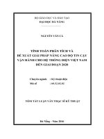 Tính toán phân tích và đề xuất giải pháp nâng cao độ tin cậy vận hành cho hệ thống điện việt nam đến giai đoạn 2020 