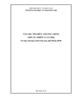 TÀI LIỆU TÌM HIỂU CHƯƠNG TRÌNH MÔN TỰ NHIÊN VÀ XÃ HỘI (Trong Chương trình Giáo dục phổ thông 2018)