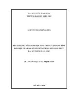 Rèn luyện kĩ năng cho học sinh trong vận dụng tính đơn điệu của hàm số để chứng minh bất đẳng thức đại số trong tam giác 