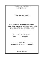 Biện pháp phát triển đội ngũ cán bộ quản lý trường mầm non ngoài công lập quận hải châu thành phố đà nẵng 