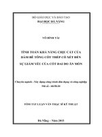 Tính toán khả năng chịu cắt của dầm bê tông cốt thép có xét đến sự giảm yếu của cốt đai do ăn mòn 