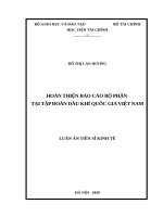 Hoàn thiện báo cáo bộ phận tại tập đoàn dầu khí quốc gia việt nam 