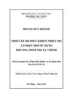 Thiết kế bộ điều khiển nhiệt độ lò điện trở sử dụng phương pháp PID tự chỉnh 