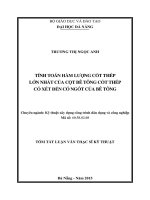 Tính toán hàm lượng cốt thép lớn nhất của cột bê tông cốt thép có xét đến co ngót của bê tông 