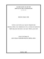 Nâng cao năng lực quản trị rủi ro trong công tác phòng chống buôn lậu của cảnh sát kinh tế trên địa bàn huyện cao lộc tỉnh lạng sơn 