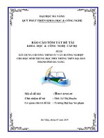 Xây dựng chương trình tư vấn hướng nghiệp cho học sinh trung học phổ thông trên địa bàn thành phố đà nẵng 