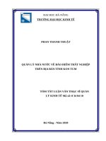 Quản lý nhà nước về bảo hiểm thất nghiệp trên địa bàn tỉnh kon tum 