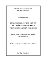 Lựa chọn giải pháp hợp lý về chiều cao dầm thép trong hệ sàn nhà cao tầng 