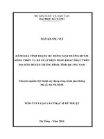 Đánh giá tình trạng hư hỏng mặt đường BTXM nông thôn và đề xuất biện pháp khắc phục trên địa bàn huyện thăng bình, tỉnh quảng nam