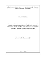 Nghiên cứu đa dạng sinh học và biện pháp bảo tồn côn trùng thuộc bộ cánh cứng (coleoptera) tại khu bảo tồn thiên nhiên pù luông, tỉnh thanh hóa 