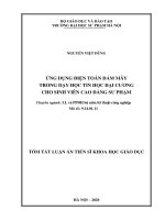 Ứng dụng điện toán đám mây trong dạy học tin học đại cương cho sinh viên cao đẳng sư phạm (tt) 