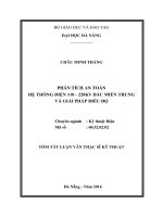 Phân tích an toàn hệ thống điện 110   220KV bắc miền trung và giải pháp điều độ 