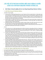 CÁC YẾU TỐ VĨ MÔ ẢNH HƯỞNG ĐẾN HOẠT ĐỘNG  CHIẾN LƯỢC CỦA VIETNAM AIRLINES TRONG TƯƠNG LAI