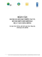 BÁO CÁO ĐÁNH GIÁ RỦI RO THIÊN TAI VÀ RỦI RO BIẾN ĐỔI KHÍ HẬU DỰA VÀO CỘNG ĐỒNG XÃ QUẢNG TÙNG, HUYỆN QUẢNG TRẠCH, TỈNH QUẢNG BÌNH