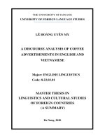 A discourse analysis of coffee advertisements in english and vietnamese 