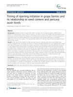 Timing of ripening initiation in grape berries and its relationship to seed content and pericarp auxin levels