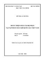 Hoàn thiện báo cáo bộ phận tại tập đoàn dầu khí quốc gia việt nam tt 