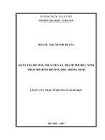 Quản trị trường THCS tiền an, thành phố bắc ninh theo mô hình trường học thông minh 