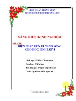 skkn BIỆN PHÁP rèn kĩ NĂNG SỐNG CHO học SINH lớp 4 