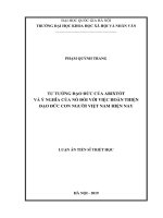 Tư tưởng đạo đức của arixtốt và ý nghĩa của nó đối với việc hoàn thiện đạo đức con người việt nam hiện nay 