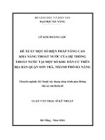 Đề xuất một số biện pháp nâng cao khả năng thoát nước của hệ thống thoát nước tại một số khu dân cư trên địa bàn quận sơn trà, thành phố đà nẵng 