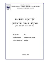 TÀI LIỆU HỌC TẬP QUẢN TRỊ CHẤT LƯỢNG