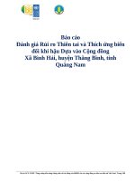 Báo cáoĐánh giá Rủi ro Thiên tai và Thích ứng biếnđổi khí hậu Dựa vào Cộng đồngXã Bình Hải, huyện Thăng Bình, tỉnhQuảng Nam