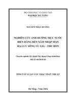 Nghiên cứu ảnh hưởng mực nước biển dâng đến xâm nhập mặn lưu vực sông vu gia   thu bồn 