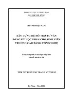 Xây dựng hệ hỗ trợ tư vấn đăng ký học phần cho sinh viên trường cao đẳng công nghệ 