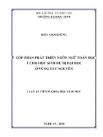 Góp phần phát triển ngôn ngữ toán học cho học sinh dự bị đại học ở vùng tây nguyên 