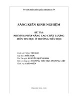 skkn PHƯƠNG PHÁP NÂNG CAO CHẤT LƯỢNG môn TIN học ở TRƯỜNG TIỂU học 