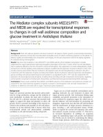 The Mediator complex subunits MED25/PFT1 and MED8 are required for transcriptional responses to changes in cell wall arabinose composition and glucose treatment in Arabidopsis thaliana