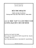 Tiểu luận Nghiên cứu thực tế cuối khóa Chương trình trung cấp lý luận Chính trị - Hành chính: Học tập và làm theo tấm gương đạo đức Hồ Chí Minh