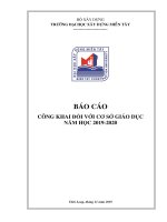 BÁO CÁO CÔNG KHAI ĐỐI VỚI CƠ SỞ GIÁO DỤC NĂM HỌC 2019-2020