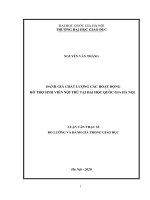 Đánh giá chất lượng các hoạt động hỗ trợ sinh viên nội trú tại đại học quốc gia hà nội 